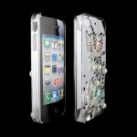 Wholesale iPhone 4S 4 3D Clear Crystal Butterfly Diamond Case (Double)